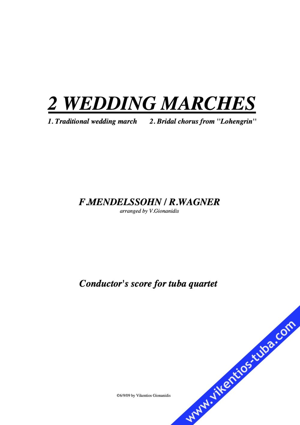 Two Wedding Marches - F.Mendelssohn / R.Wagner - tuba quartet