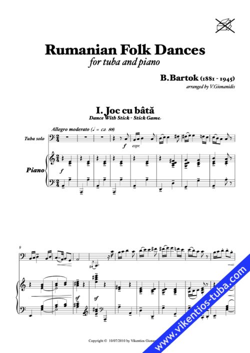 RUMANIAN FOLK DANCES- B.BARTOK- tuba and piano2