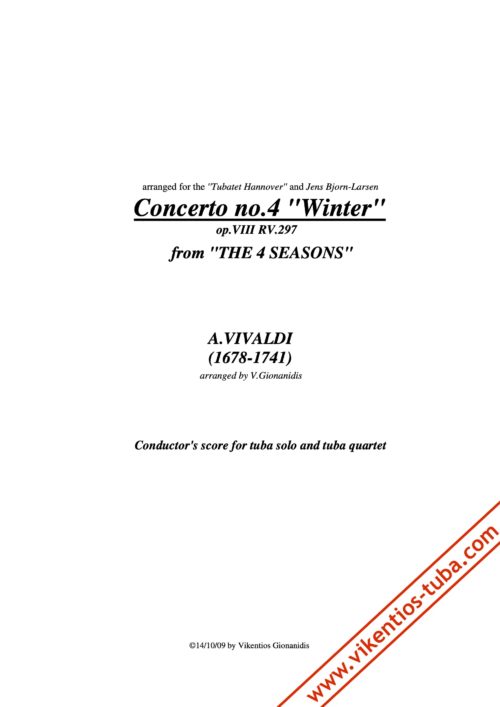 Winter from the Four Seasons - A.Vivaldi - tuba solo and tuba quartet Gionanidis