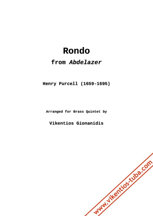 Rondo from Abdelazer - H.Purcell - brass quintet Gionanidis