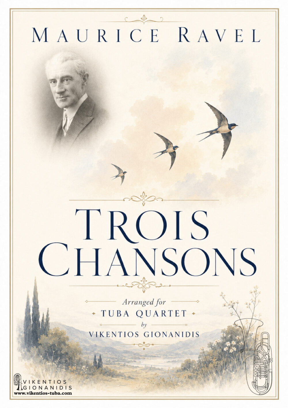 Trois Chansons - M.Ravel - tuba quartet vikentios gionanidis