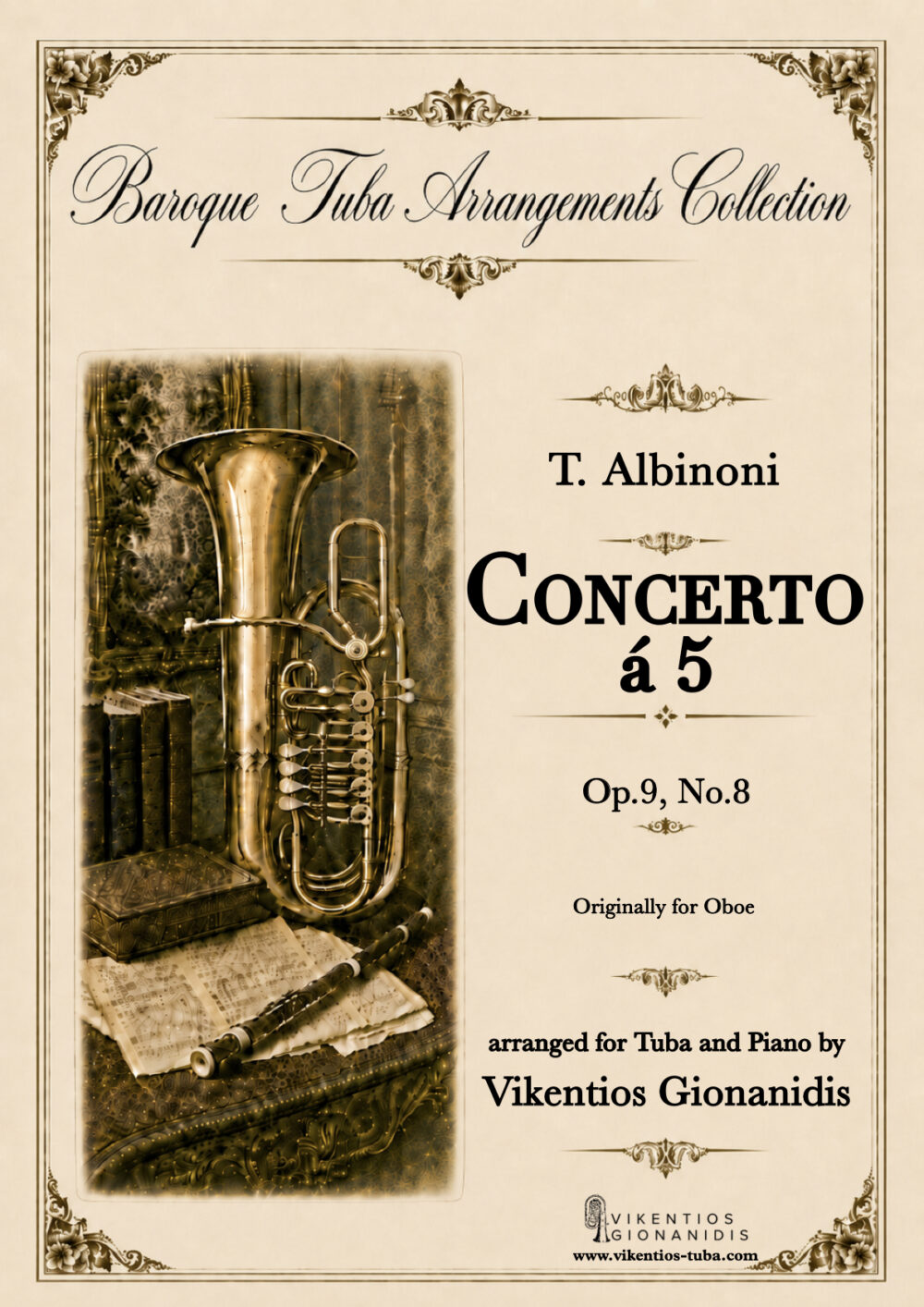 Concerto á 5, Op.9 No.8 – T.Albinoni – tuba and piano