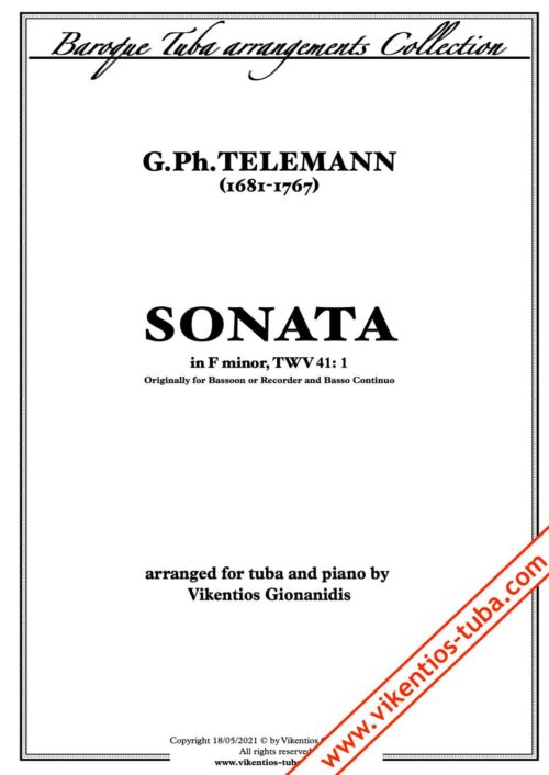 Sonata in F minor, TWV 41:1 - G.Ph.Telemann - tuba and piano Gionanidis