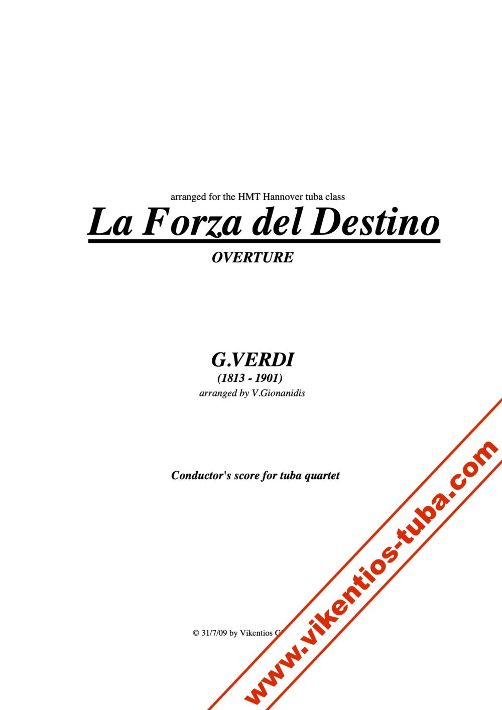 La Forza del Destino overture - G.Verdi - tuba quartet Gionanidis