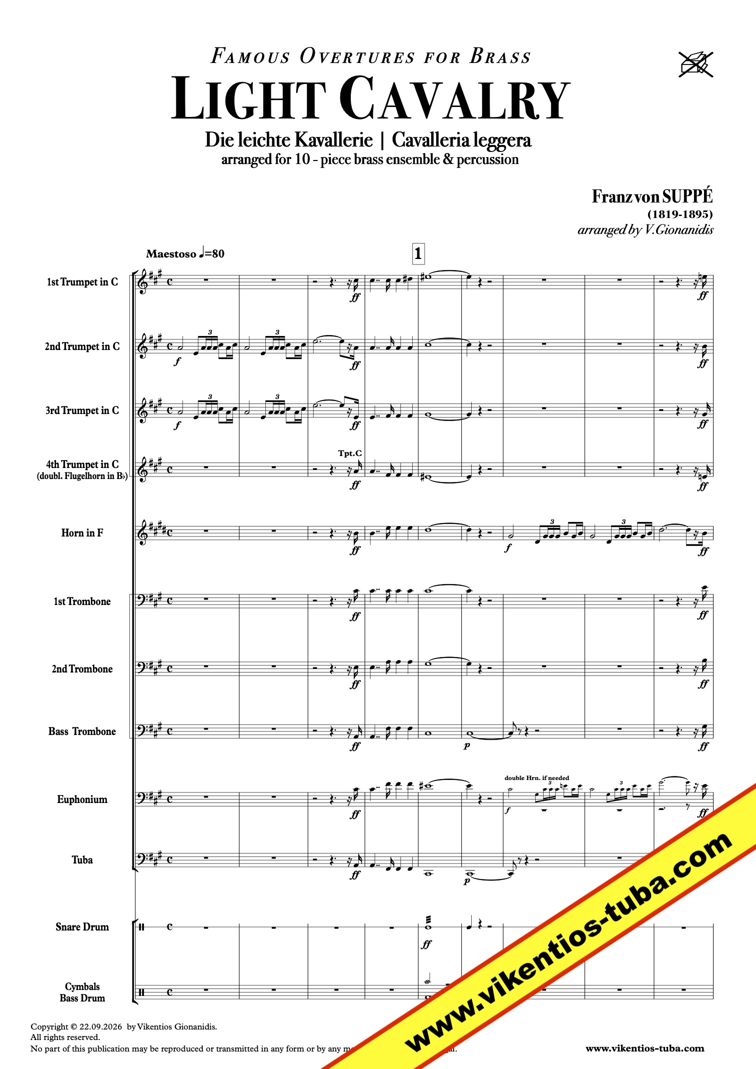 Light Cavalry overture - Fr. von Suppé - Brass Ensemble (10) - Image 2