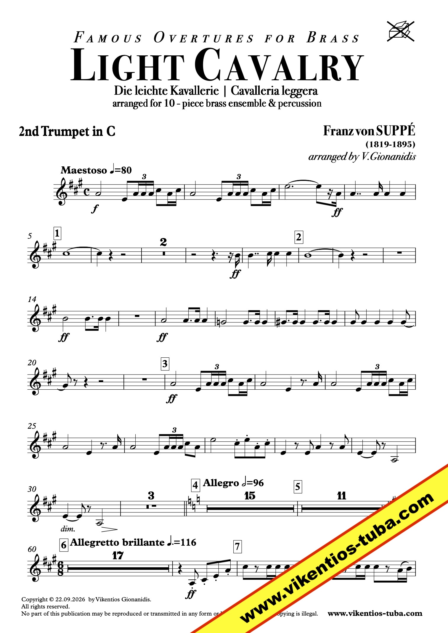 Light Cavalry overture - Fr. von Suppé - Brass Ensemble (10) - Image 3